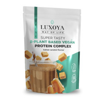 SUPER TASTY 5-PLANT BASED VEGAN PROTEIN COMPLEX - 5 FÉLE NÖVÉNYI FEHÉRJEFORRÁST TARTALMAZÓ VEGÁN FEHÉRJE ITALPOR 30 g - Sós karamell ízű 30GR ,450GR