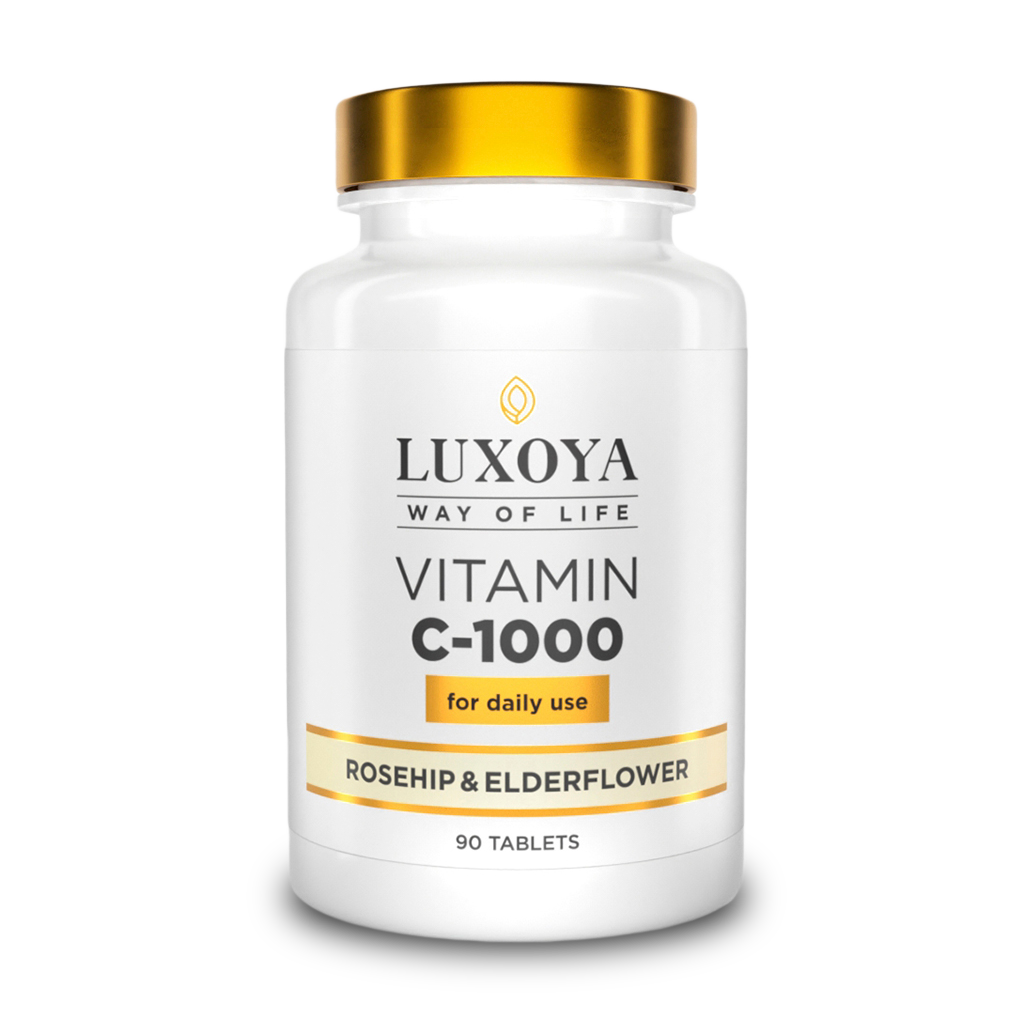 LUXOYA TÁPLÁLÉK KIEGÉSZÍTŐ VITAMIN C-1000 RÓZSA KIVONATTAL BÁZIKÁL KIVONATTAL ÉS CITROMHÉJJAL 90 db