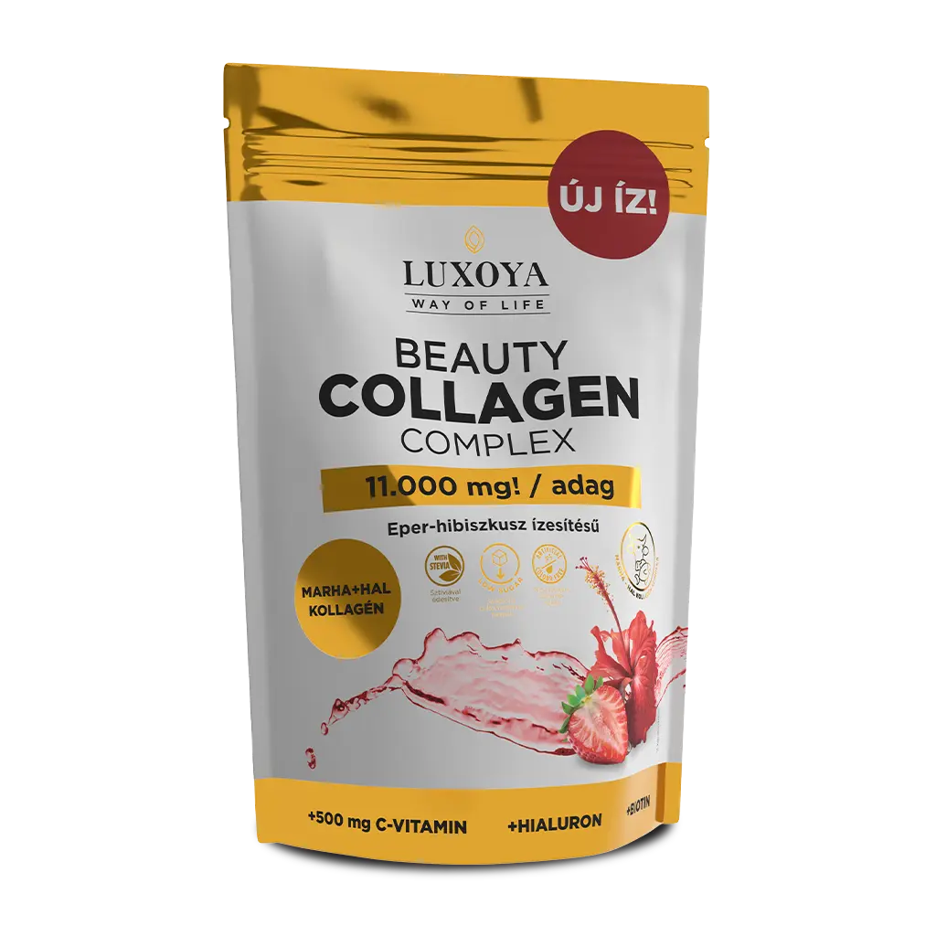 Luxoya BEAUTY COLLAGEN COMPLEX 11 000 mg OCHUTENÝ KOLAGÉNOVÝ NÁPOJOVÝ PRÁŠOK - Jahodovo-ibišteková príchuť - 300 g